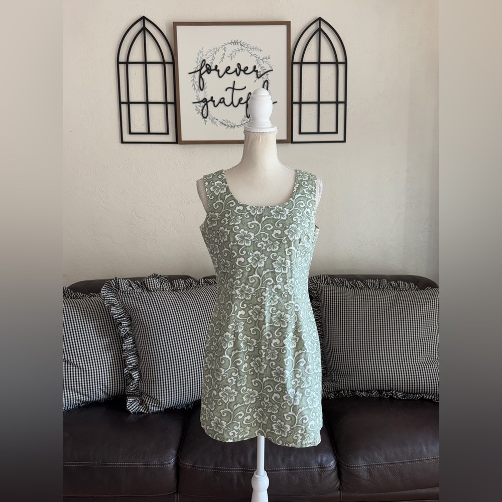Vintage Local Girls Y2K Floral Hibiscus Hawaiian Print Dress Size L Beach